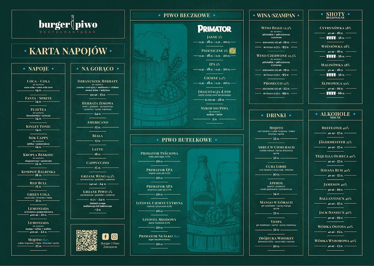 Menu Burger I Piwo Zakopane-2